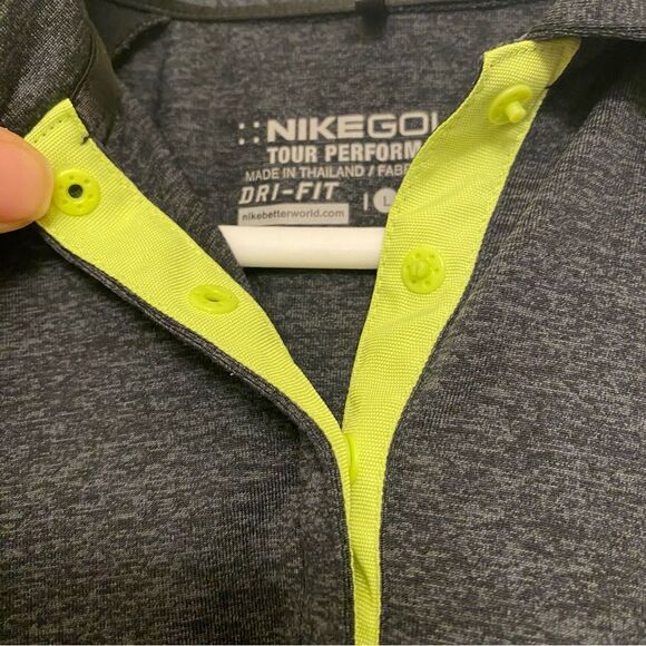 Nike Golf Dri Fit Tour stretch Performance Polo shirt 1/4 Snap size L - Picture 3 of 9